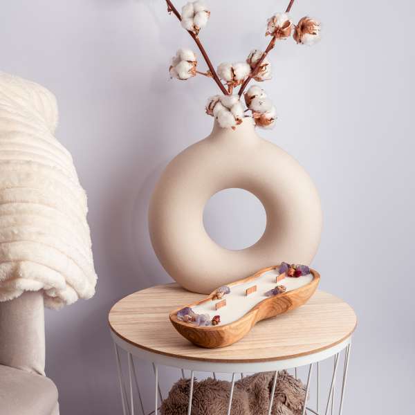 Wavy dough bowl - Amethist en rode- en roze rozen