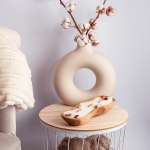 Wavy dough bowl Bergkristal en rozen