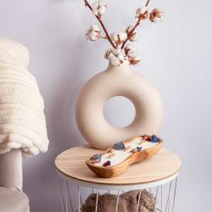 Wavy dough bowl Lapis Lazuli en rozen