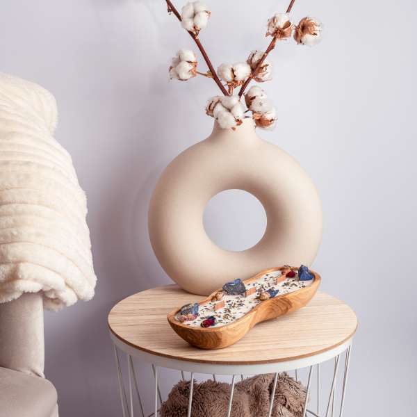 Wavy dough bowl lapis lazuli, lavendel en rozen