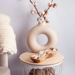 Wavy dough bowl Seleniet, lavendel en rozen