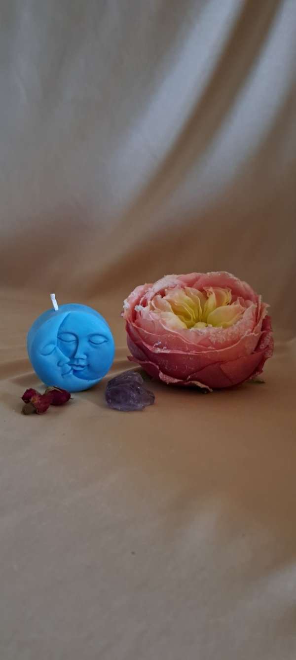 Moonshine candle - Chakra kleur blauw keelchakra - Afbeelding 2