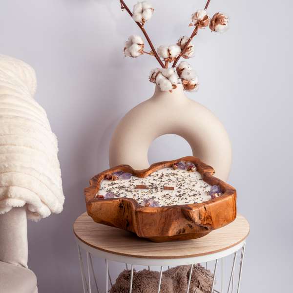 The bigger the better dough bowl met amethist, lavendel en rozen