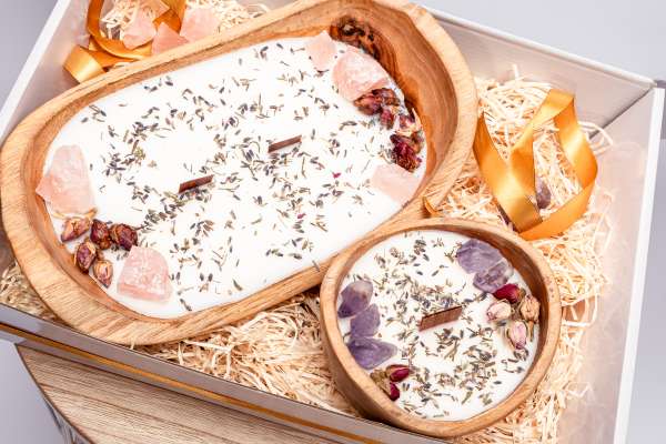 Wavy dough bowl Bergkristal, lavendel en rozen - Afbeelding 4