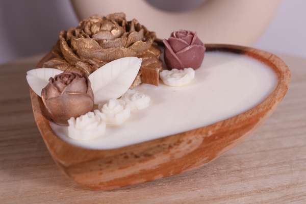 Hartvormige dough bowl met bloemen - Afbeelding 2