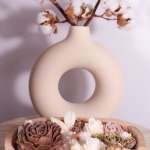 Ovale Dough bowl met bloemen gemaakt van smelt wax - Afbeelding 2
