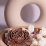 Ovale Dough bowl met bloemen gemaakt van smelt wax - Afbeelding 6