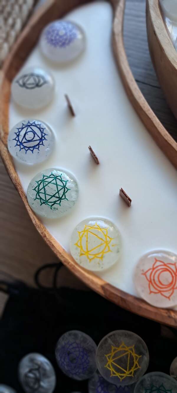 Bergkristal Chakra´s Moon dough bowl - Afbeelding 3