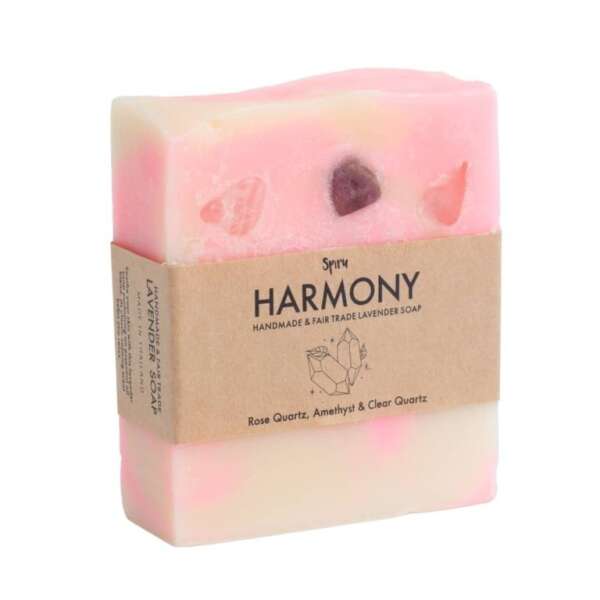 Edelsteen Zeep  Lavendel & Gouden Driehoek Harmonie (100 gram) - Afbeelding 2