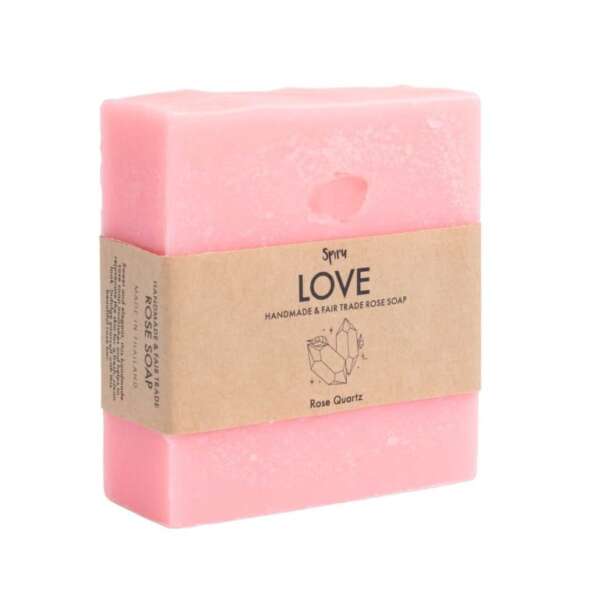 Edelsteen Zeep Roos & Rozenkwarts voor liefde (100 gram) - Afbeelding 2